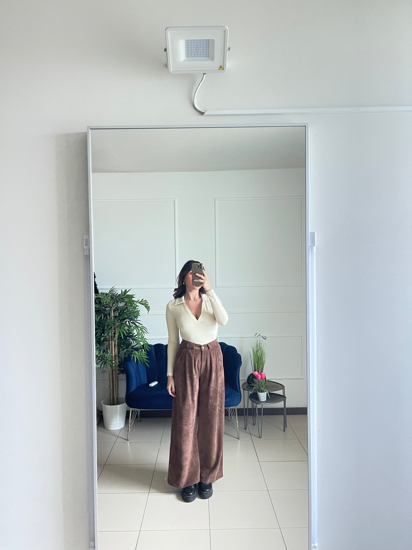 Pantalone Mille Righe Marrone