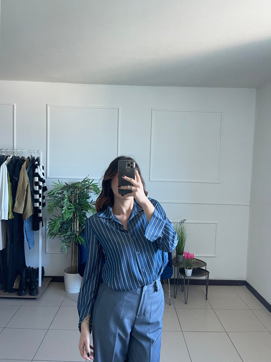 Camicia Righe Blu