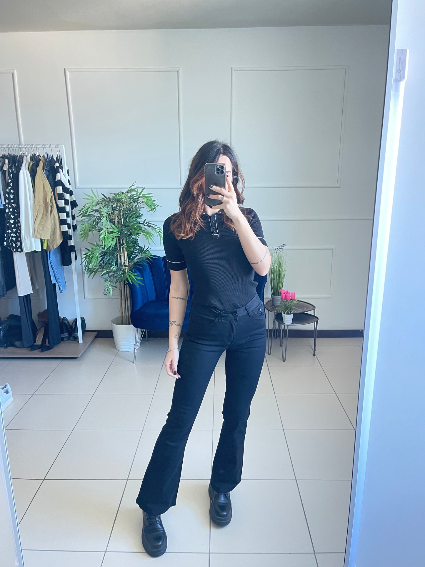Jeans elastico nero